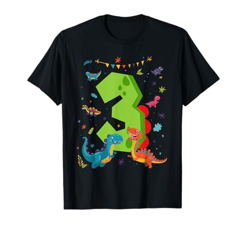 Dinosaurier 3 Jahre alt Kleinkind Kinder Geburtstag T-Shirt Dinosaurier 3 Jahre alt Kleinkind Kinder Geburtstag T-Shirt von Funny Dinosaurs Kids Birthday Family Apparel
