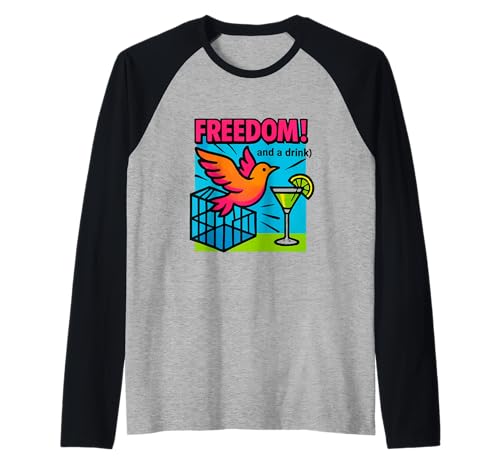 Freedom and A Drink Geschiedene Lustige Scheidungsfeier Frauen Raglan von Funny Divorce Divorcee Apparel for Divorce Party