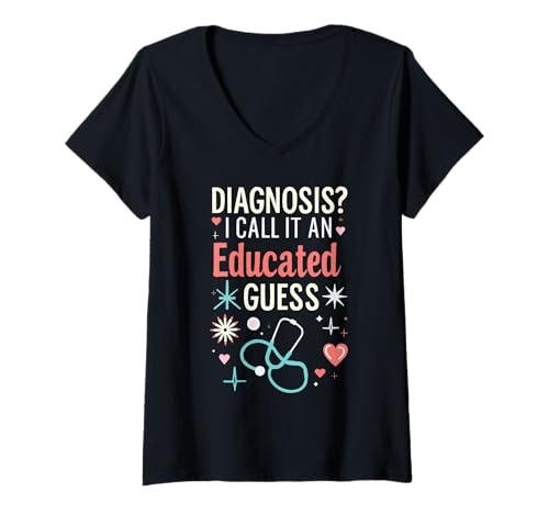 Damen Arztarzt medizinischer Arzt Medizin Medizin T-Shirt mit V-Ausschnitt Damen Arztarzt medizinischer Arzt Medizin Medizin T-Shirt mit V-Ausschnitt von Funny Doctor Healtcare Arzt Stethoskop