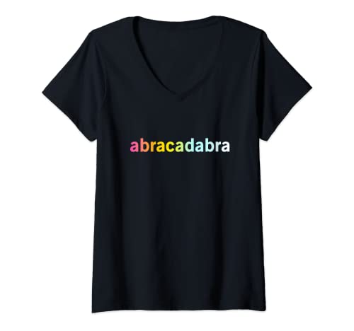 Damen Abracadabra – Lustiges, cooles Zauber-Zitat T-Shirt mit V-Ausschnitt Damen Abracadabra – Lustiges, cooles Zauber-Zitat T-Shirt mit V-Ausschnitt von Funny Dog Crazy Cat Pop Culture Statement Quotes