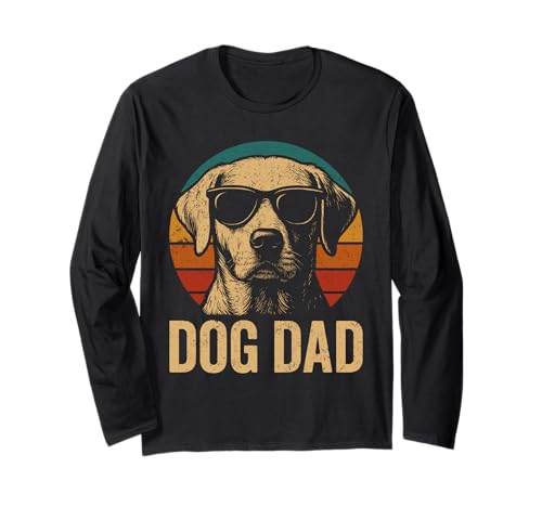 Dog Daddy Hundeliebhaber im Retro-Look, Hundevater, für Herren Langarmshirt von Funny Dog Dad Gifts for Men Fathers Day