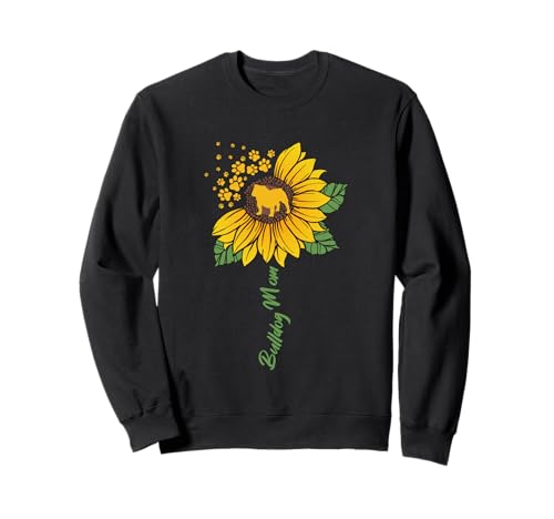 Bulldogge Mama Sonnenblume Englische Bulldogge Liebhaber Geschenke Hund Mama Sweatshirt von Funny Dog Lover Gifts Sunflower For Women Girls