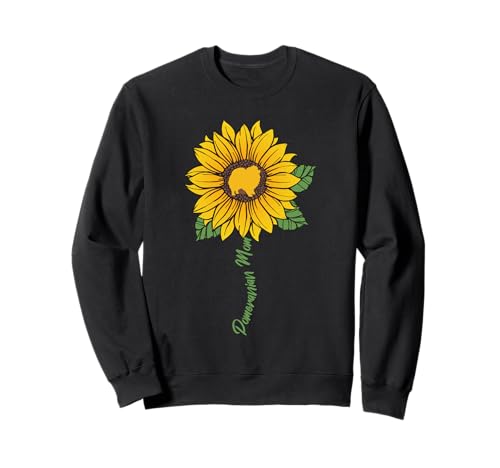 Pomeranian Mom Sonnenblume Pom-Pom Lover Geschenke Hund Mama Mama Sweatshirt von Funny Dog Lover Gifts Sunflower For Women Girls