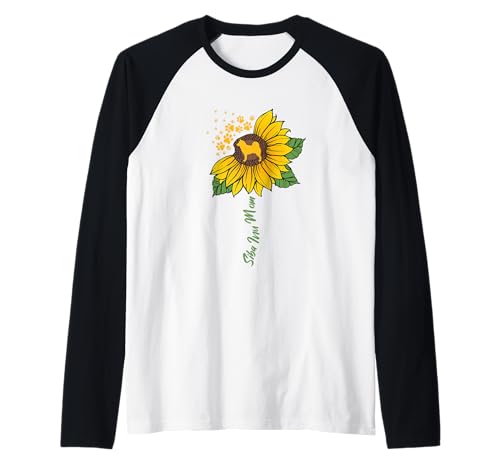 Shiba Inu Sonnenblume für Hundeliebhaber, Geschenke für Mama Raglan von Funny Dog Lover Gifts Sunflower For Women Girls
