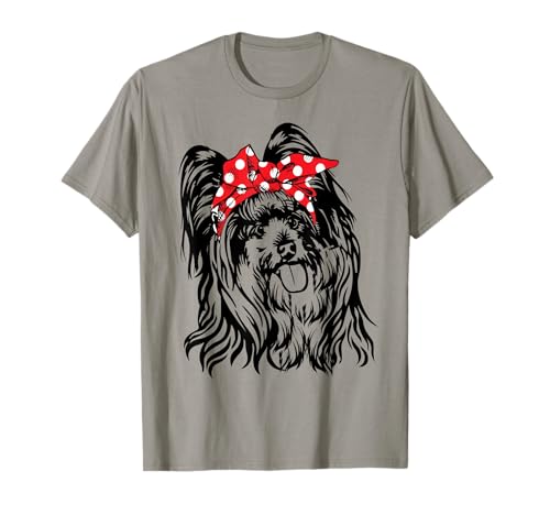 Damen Yorkie Terrier Hund Welpen Grafik mit Kopf Bandana T-Shirt Damen Yorkie Terrier Hund Welpen Grafik mit Kopf Bandana T-Shirt von Funny Dog Puppy Lovers