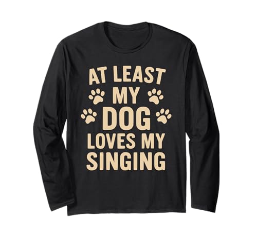 Lustiger Hundebesitzer Witz Hunde Welpen singende Papa Mama Vater Mama Langarmshirt von Funny Dog Puppy Walkies Repeat Trainer Dog Dad Mum