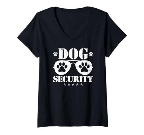 Damen Sicherheitskostüm für Hunde T-Shirt mit V-Ausschnitt Damen Sicherheitskostüm für Hunde T-Shirt mit V-Ausschnitt von Funny Dog Security Costume