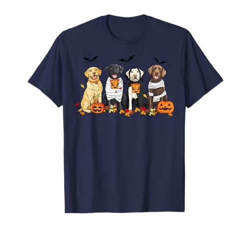 Labrador Retriever Hunde Geist Hexe Mama Halloween Kürbisse T-Shirt von Funny Dogs Lovers Spooky Scary Halloween Costume