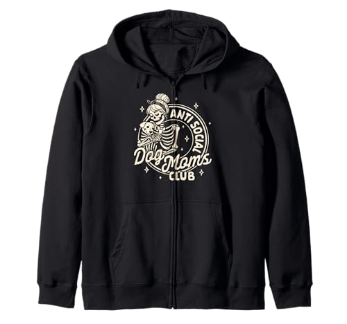 Hund Mama Hund Dame Skelett Anti Social Dog Moms Club Kapuzenjacke Hund Mama Hund Dame Skelett Anti Social Dog Moms Club Kapuzenjacke von Funny Dogs Person Dogs Rescue Pet Lover