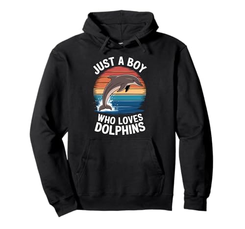 Just a Boy Who Loves Delphins Vintage Sunset Dolphin Lover Pullover Hoodie Just a Boy Who Loves Delphins Vintage Sunset Dolphin Lover Pullover Hoodie von Funny Dolphin Lover Apparel for Men Women