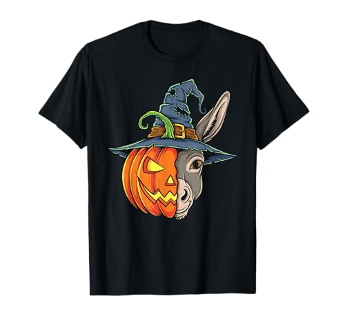 Jack O Laterne Esel Kürbis Halloween Kinder Herren Damen T-Shirt von Funny Donkey Lovers Halloween Pumpkin Outfits