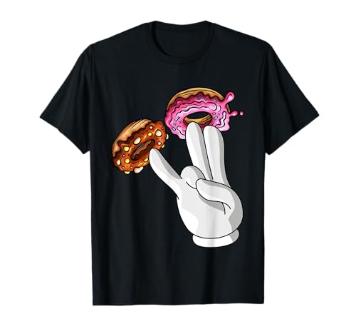 Lustiger Donut Lover Two in Pink Lustiger Schocker für Herren und Damen T-Shirt von Funny Donut Lover Boy Men Women Birthday Tee