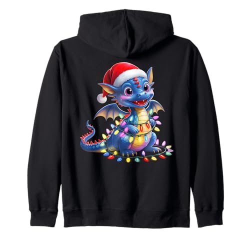 Drachen-Weihnachtsmann-Weihnachtsbaum-Beleuchtung, für Damen und Herren Kapuzenjacke Drachen-Weihnachtsmann-Weihnachtsbaum-Beleuchtung, für Damen und Herren Kapuzenjacke von Funny Dragon Lovers Christmas Tree Lights Apparel