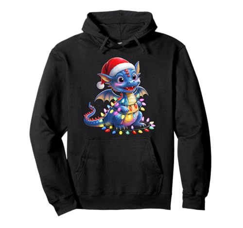 Drachen-Weihnachtsmann-Weihnachtsbaum-Beleuchtung, für Damen und Herren Pullover Hoodie Drachen-Weihnachtsmann-Weihnachtsbaum-Beleuchtung, für Damen und Herren Pullover Hoodie von Funny Dragon Lovers Christmas Tree Lights Apparel