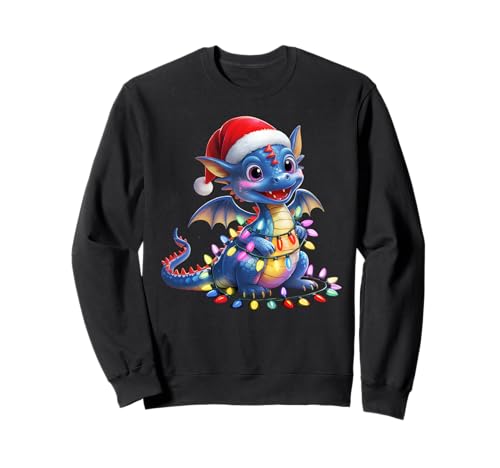 Drachen-Weihnachtsmann-Weihnachtsbaum-Beleuchtung, für Damen und Herren Sweatshirt Drachen-Weihnachtsmann-Weihnachtsbaum-Beleuchtung, für Damen und Herren Sweatshirt von Funny Dragon Lovers Christmas Tree Lights Apparel
