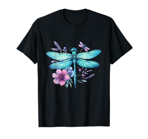 Libelle Casual Sommer Aquarell Damen T-Shirt Libelle Casual Sommer Aquarell Damen T-Shirt von Funny Dragonfly Apparel