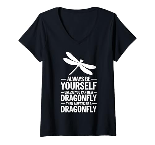 Damen Libelle Lustige Libelle T-Shirt mit V-Ausschnitt Damen Libelle Lustige Libelle T-Shirt mit V-Ausschnitt von Funny Dragonfly Cool Dragonflies Design