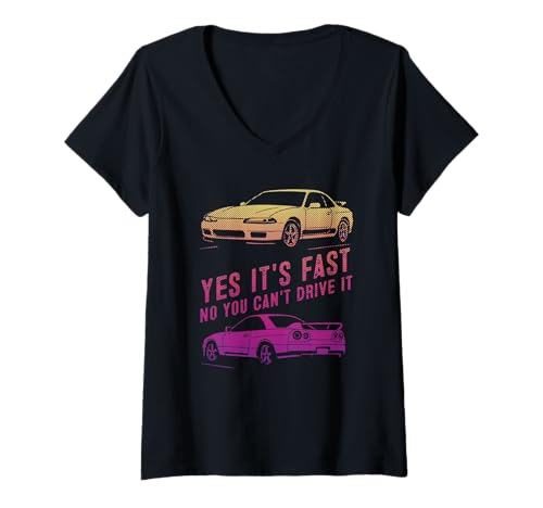 Damen Ja, es ist schnell, Nein, Sie können es Nicht Fahren T-Shirt mit V-Ausschnitt Damen Ja, es ist schnell, Nein, Sie können es Nicht Fahren T-Shirt mit V-Ausschnitt von Funny Driver Car Lover Quote