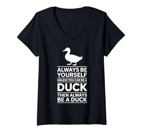 Damen Ente lustige Ente T-Shirt mit V-Ausschnitt Damen Ente lustige Ente T-Shirt mit V-Ausschnitt von Funny Duck Cool Ducks Design
