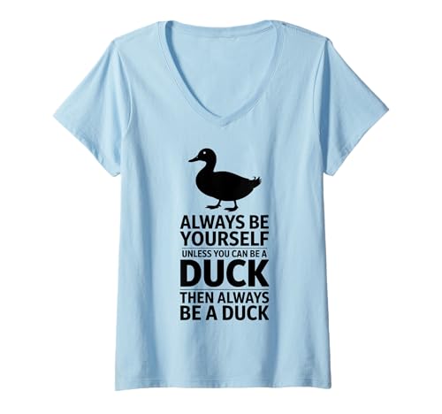 Damen Ente lustige Ente T-Shirt mit V-Ausschnitt Damen Ente lustige Ente T-Shirt mit V-Ausschnitt von Funny Duck Cute Ducks Design