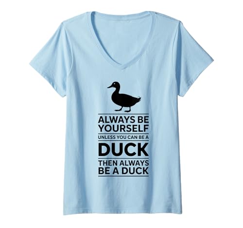 Damen Ente lustige Ente T-Shirt mit V-Ausschnitt Damen Ente lustige Ente T-Shirt mit V-Ausschnitt von Funny Duck Cute Ducks Designs