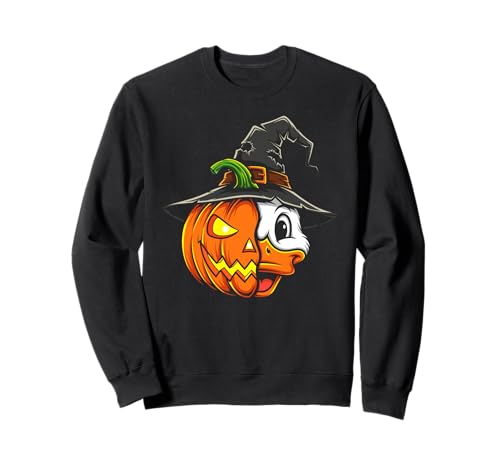 Duck Pumpkin Jack O Lantern Halloween Kinder Herren Damen Sweatshirt von Funny Duck Lovers Halloween Pumpkin Outfits