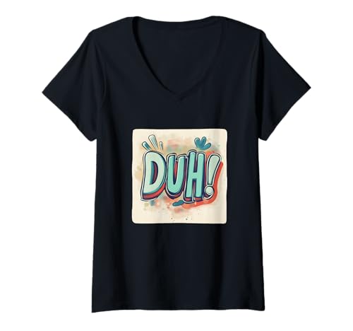 Damen Make 'Em Laugh with this Duh Speech Emblem T-Shirt mit V-Ausschnitt Damen Make 'Em Laugh with this Duh Speech Emblem T-Shirt mit V-Ausschnitt von Funny Duh Statement
