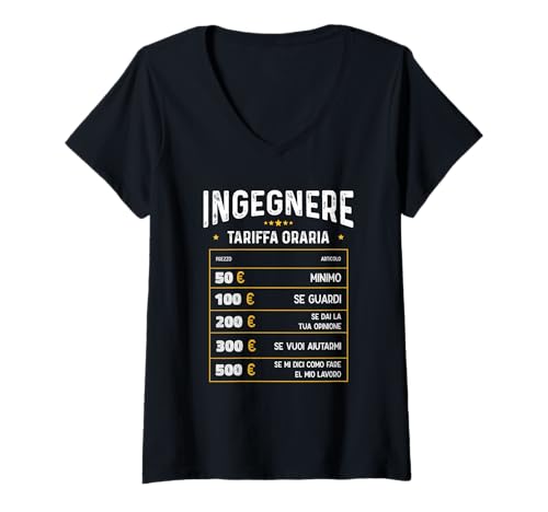 Damen Ingegnere Tariffa Oraria - Ingegnere Divertente T-Shirt mit V-Ausschnitt Damen Ingegnere Tariffa Oraria - Ingegnere Divertente T-Shirt mit V-Ausschnitt von Funny ENGINEER Gifts and RTees
