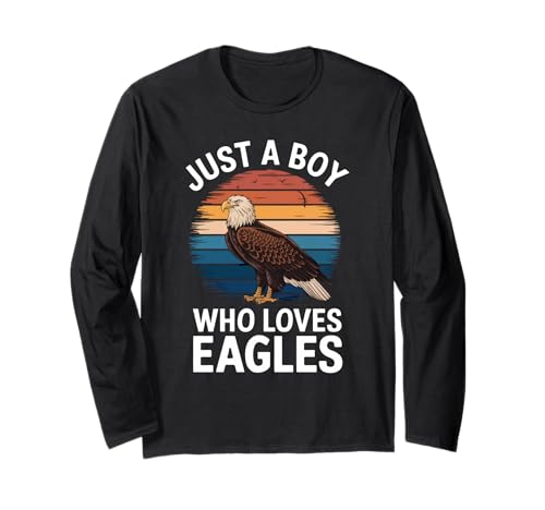 Just a Boy Who Loves Eagles Retro-Stil Jungen Kinder Adler Langarmshirt Just a Boy Who Loves Eagles Retro-Stil Jungen Kinder Adler Langarmshirt von Funny Eagle Lover Apparel for Men Women