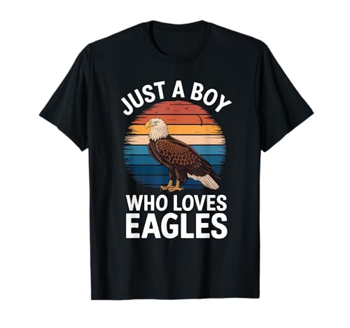 Just a Boy Who Loves Eagles Retro-Stil Jungen Kinder Adler T-Shirt von Funny Eagle Lover Apparel for Men Women