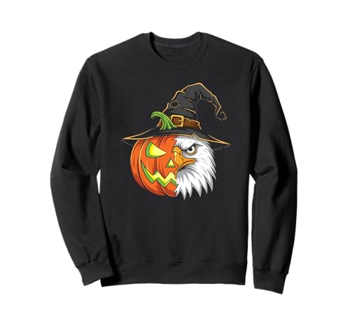 Adler Kürbis Jack O Laterne Halloween Kinder Herren Damen Sweatshirt von Funny Eagle Lovers Halloween Pumpkin Outfits