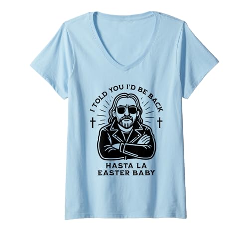 Damen Lustiges Jesus Ostern Glaube Christentum T-Shirt mit V-Ausschnitt Damen Lustiges Jesus Ostern Glaube Christentum T-Shirt mit V-Ausschnitt von Funny Easter Holiday Designs
