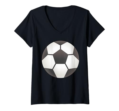 Damen Fußballkostüm T-Shirt mit V-Ausschnitt Damen Fußballkostüm T-Shirt mit V-Ausschnitt von Funny Easy Lazy Last Minute Costumes
