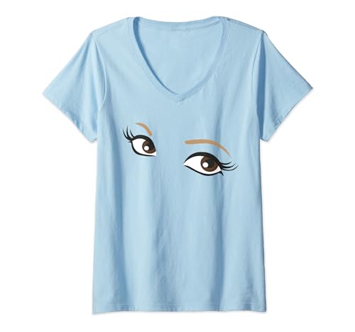 Damen Kostüm mit braunen Augen T-Shirt mit V-Ausschnitt Damen Kostüm mit braunen Augen T-Shirt mit V-Ausschnitt von Funny Easy Lazy Last Minute Costumes