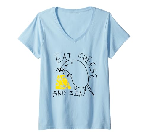 Damen Lustig, Käse Essen und sündigen, Käseliebhaber T-Shirt mit V-Ausschnitt Damen Lustig, Käse Essen und sündigen, Käseliebhaber T-Shirt mit V-Ausschnitt von Funny Eat Cheese And Sin, Cheese Lovers