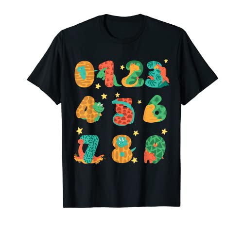 Niedliche Dino-Zahlen zum Schulanfang für Kinder, Geschenk T-Shirt Niedliche Dino-Zahlen zum Schulanfang für Kinder, Geschenk T-Shirt von Funny Educational number day math day kids costume