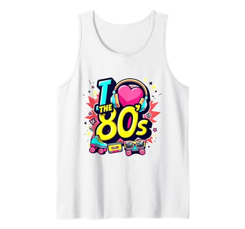 Vintage 80er Jahre Party Outfit Herren Damen 80er Jahre I Love The 80s Tank Top von Funny Eighties 80s Costume Party I Love The 80's
