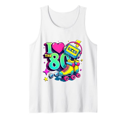 Vintage 80er Jahre Party Outfit Herren Damen 80er Jahre I Love The 80s Tank Top von Funny Eighties 80s Costume Party I Love The 80's