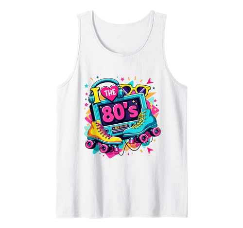 Vintage 80er Jahre Party Outfit Herren Damen 80er Jahre I Love The 80s Tank Top von Funny Eighties 80s Costume Party I Love The 80's