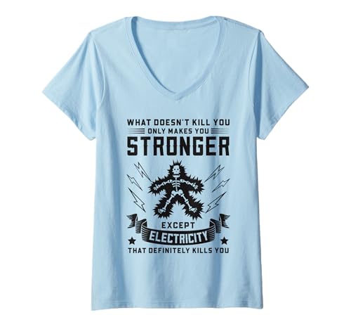 Damen Elektriker Lineman Wireman Elektrizität Sicherheit Power Worker T-Shirt mit V-Ausschnitt Damen Elektriker Lineman Wireman Elektrizität Sicherheit Power Worker T-Shirt mit V-Ausschnitt von Funny Electrician Gift Electrical Engineer Apparel
