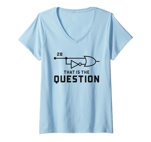 Damen Lustiger Elektrotechnik-Witz zu sein oder nicht zu sein T-Shirt mit V-Ausschnitt Damen Lustiger Elektrotechnik-Witz zu sein oder nicht zu sein T-Shirt mit V-Ausschnitt von Funny Electrician Gifts Electrical Apparel Shirts