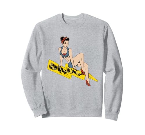 Lustiger Elektriker Lineman Wireman Pin Up Girl Lightning Sweatshirt von Funny Electrician Gifts For Men