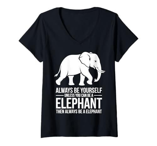 Damen Elefant Lustiger Elefant T-Shirt mit V-Ausschnitt Damen Elefant Lustiger Elefant T-Shirt mit V-Ausschnitt von Funny Elephant Cool Elephants Design