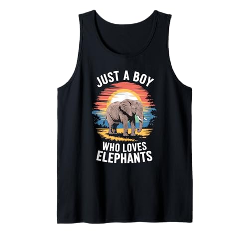 Herren Just a Boy Who Loves Elephants Retro Vintage Kinder Elefant Tank Top Herren Just a Boy Who Loves Elephants Retro Vintage Kinder Elefant Tank Top von Funny Elephant Enthusiast Apparel