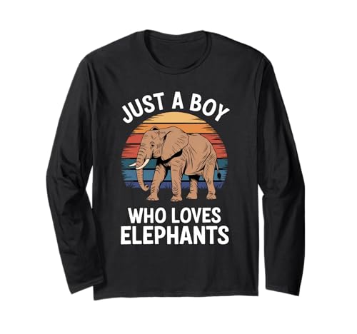 Just A Boy Who Loves Elephants Tierfächer Kinder Elefanten Langarmshirt Just A Boy Who Loves Elephants Tierfächer Kinder Elefanten Langarmshirt von Funny Elephant Lover Clothing