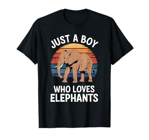 Just A Boy Who Loves Elephants Tierfächer Kinder Elefanten T-Shirt von Funny Elephant Lover Clothing