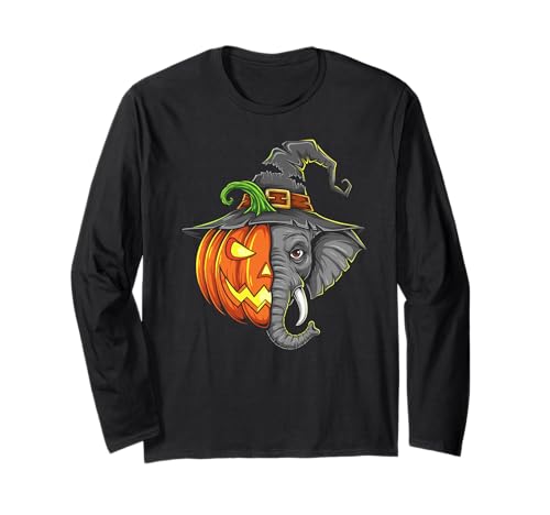 Elefant Kürbis Jack O Laterne Halloween Kinder Herren Damen Langarmshirt Elefant Kürbis Jack O Laterne Halloween Kinder Herren Damen Langarmshirt von Funny Elephant Lovers Halloween Pumpkin Outfits