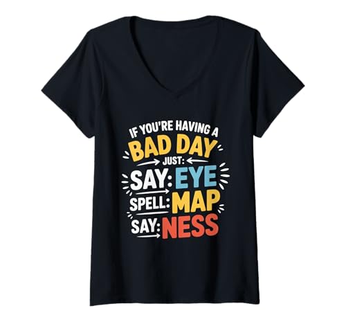 Damen Embarrassing Funny Inappropriate Eye MAP Ness Adult Humor T-Shirt mit V-Ausschnitt Damen Embarrassing Funny Inappropriate Eye MAP Ness Adult Humor T-Shirt mit V-Ausschnitt von Funny Embarrassing Adult Humor Inappropriate Gifts