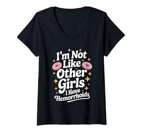 Damen Peinliches Shirt Hämorrhoiden unangemessener Erwachsenen-Humor T-Shirt mit V-Ausschnitt Damen Peinliches Shirt Hämorrhoiden unangemessener Erwachsenen-Humor T-Shirt mit V-Ausschnitt von Funny Embarrassing Adult Humor Inappropriate Gifts