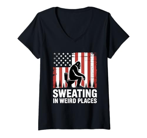 Damen Sweating In Weird Places Unappropriate Funny Adult Humor T-Shirt mit V-Ausschnitt Damen Sweating In Weird Places Unappropriate Funny Adult Humor T-Shirt mit V-Ausschnitt von Funny Embarrassing Inappropriate Designs